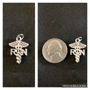 RN Charm, Silver Tone perfect for necklace, bracelet, pens, purse, keychains.